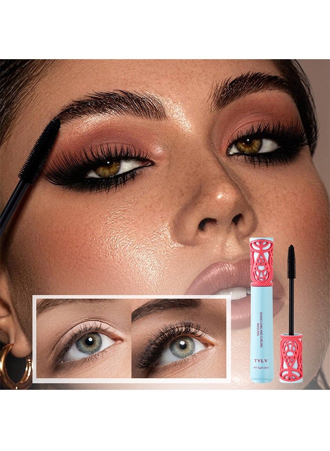 TVLV Dense Long And Curling Mascara,Black Lengthening & Volumizing Mascara, Waterproof and Smudge-Proof for Dynamic Big Eyes, 5g - Image 2