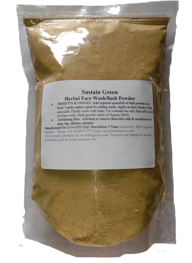 BSD Organics Sustain Green Natural Herbal Face Wash/Bath Powder (200 Gram) 