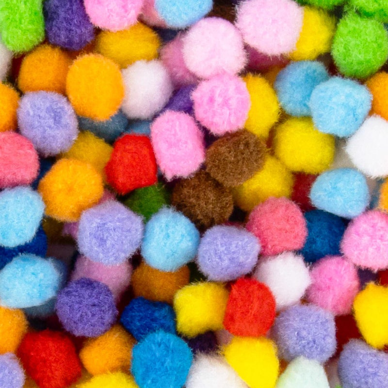 RAINFLOW 800 Pcs Small Pom Poms for Crafts - Craft Pompoms Balls,pompones para llaveros,Assorted Bright Color Bulk Arts and Making Hobby Supplies,Holiday Party,Christmas Decor,1/2 Inch - Image 1
