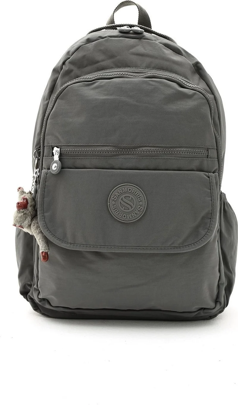 Sanmorris Unisex Waterproof Fabric Laptop Compartment Dark Grey Color Large Size School Travel Backpack