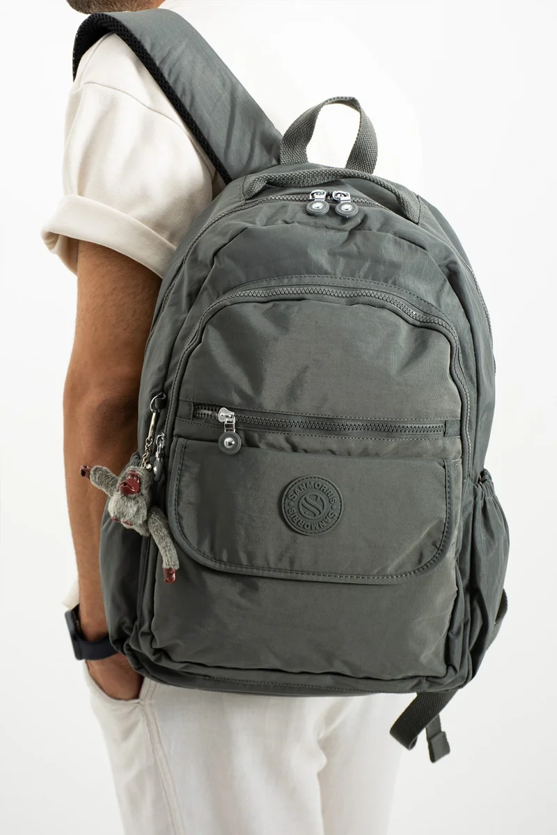 Sanmorris Unisex Waterproof Fabric Laptop Compartment Dark Grey Color Large Size School Travel Backpack