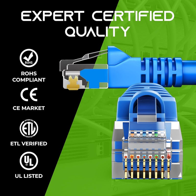 GearIT 20-Pack, Cat5e Ethernet Patch Cable 6 Feet - Snagless RJ45 Computer LAN Network Cord, Blue - Image 5
