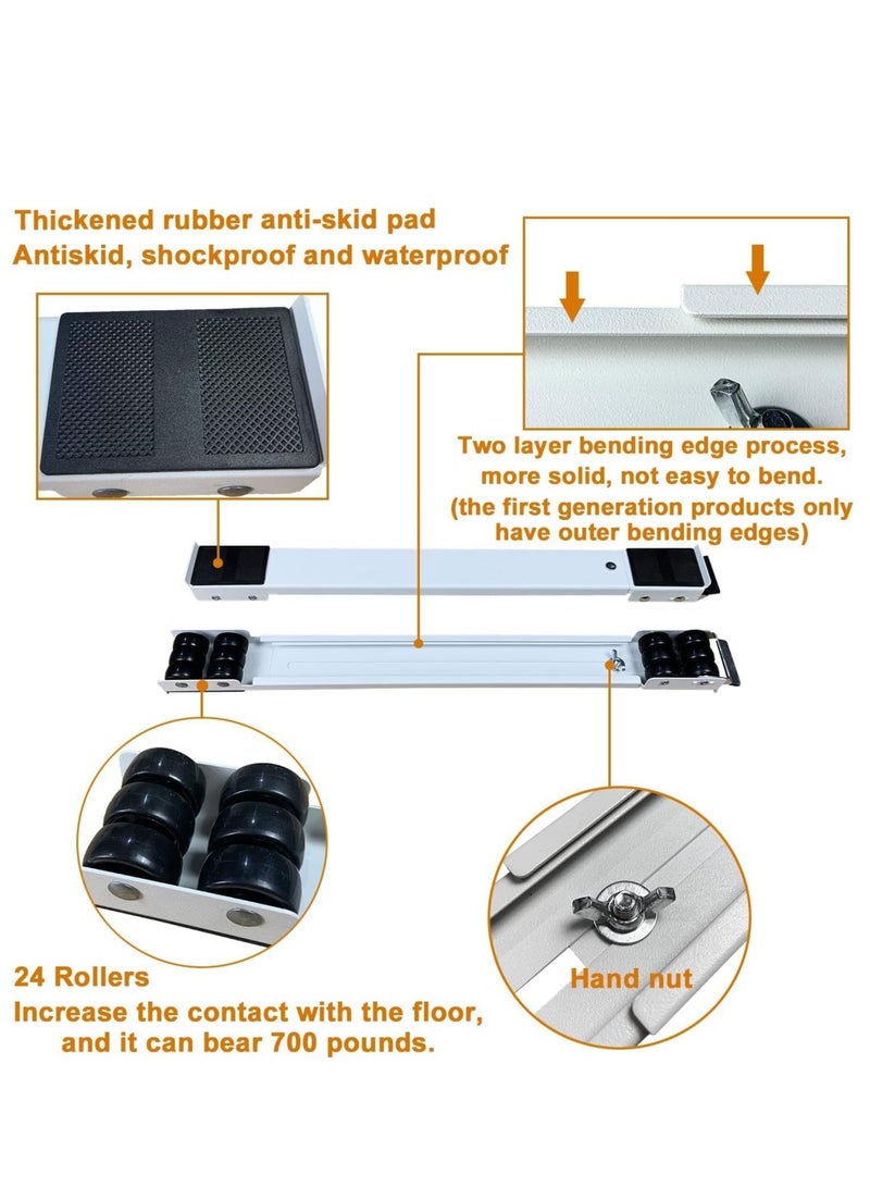 Oasisgalore Furniture Appliances Rollers, Extendable Mover Tools with 24 Roller & Brake Equipment for Heavy Washing Dryer Machine Refrigerator - Image 2