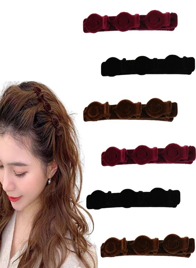Sisadodo Braided Hair Clips for Women and Girls - Black, Red, Brown Duck Billed Hair Accessories - 6PCS Nonslip Barrettes for Thick and Thin Hair - Image 1
