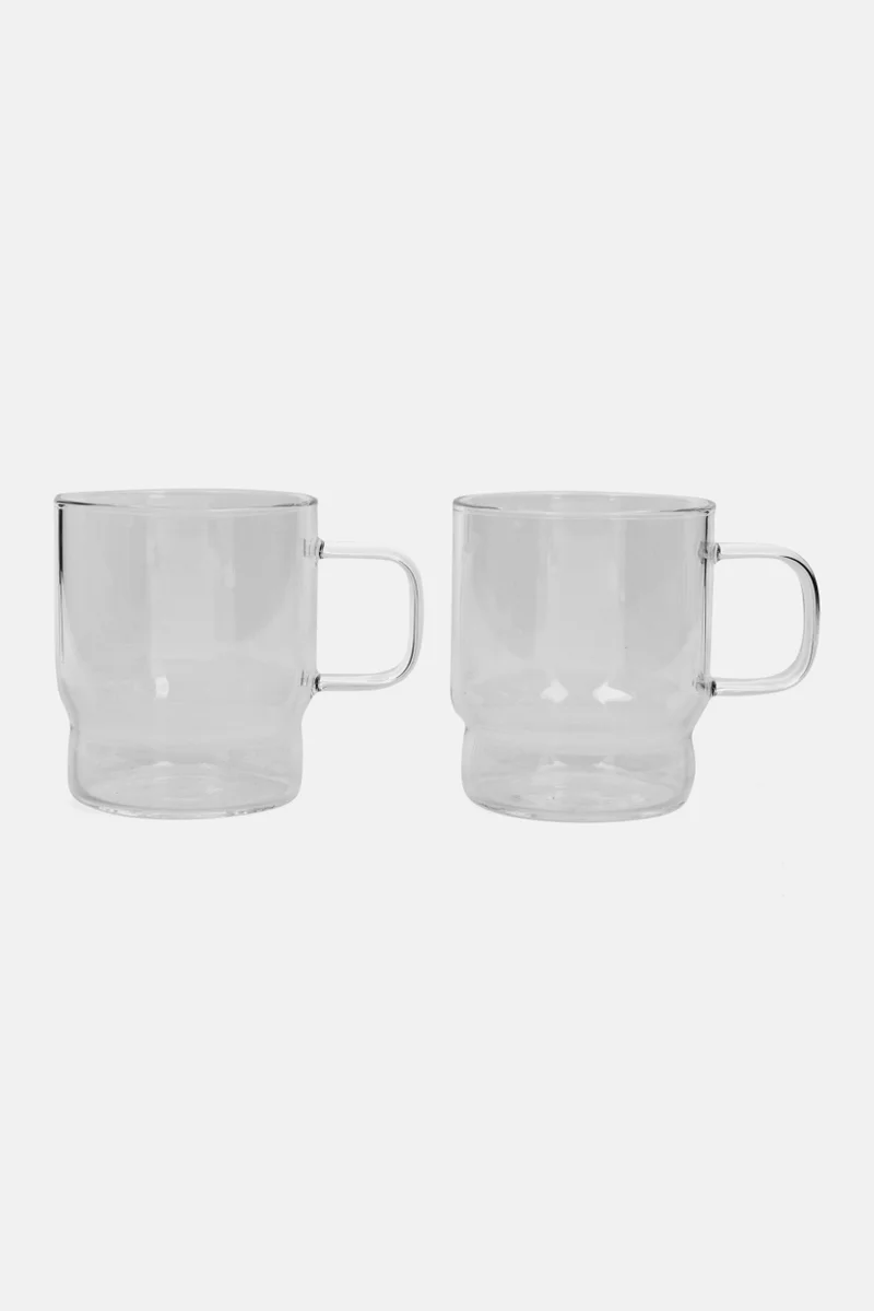 موي موتشو 2 Packs Stockable Glass Cup 290ml, Transparent