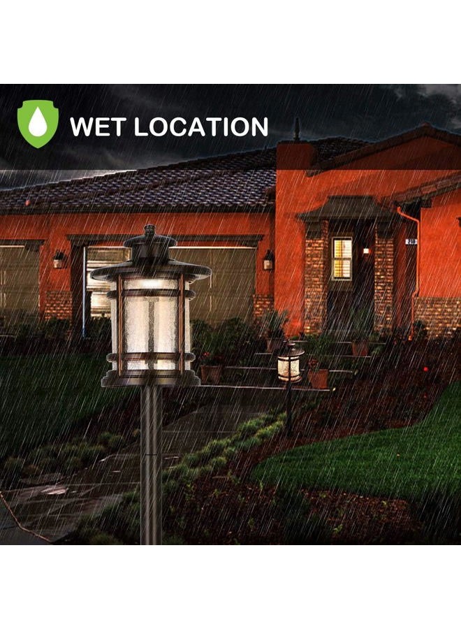 Hykolity Low Voltage ORB LED Landscape Path Light with Crackled Shade, 3.4W 155LM 12V Wired Outdoor LED Security floodlight, Die-cast Aluminum Construction, 30-Watt Equivalent, 15-Year Lifespan-6Pack - Image 5