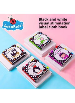 Generic LakaRose Baby Black And White Label Cloth Book Newborn Baby Early Education Visual Stimulation-Color:Cute Baby  - Image 5