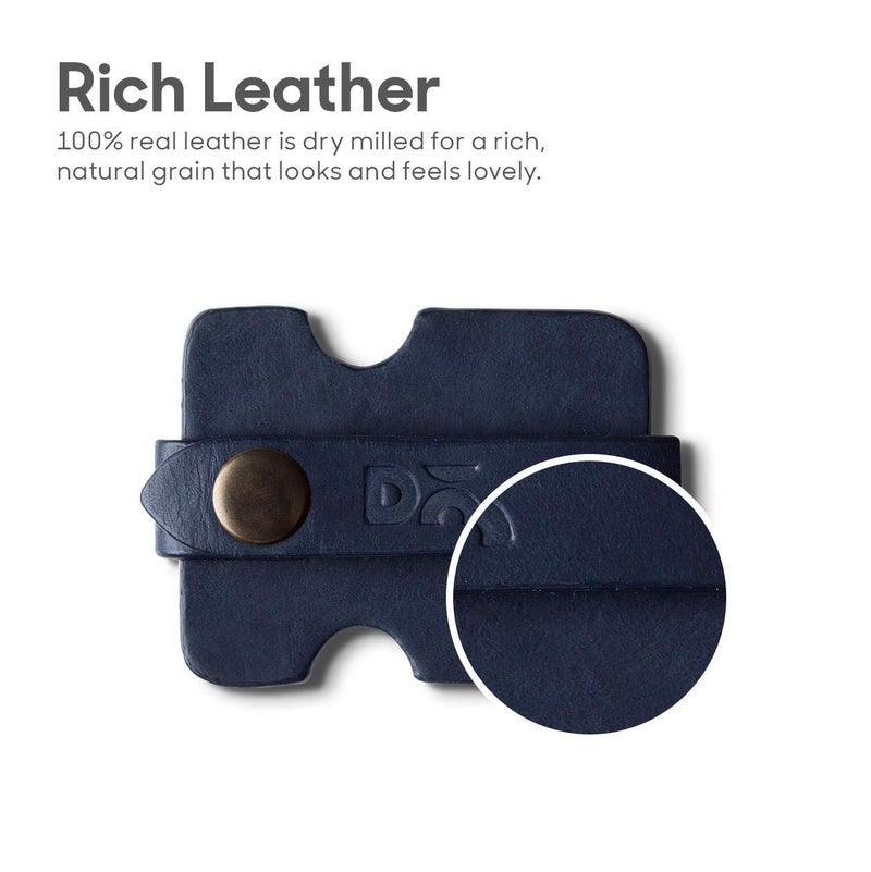 Daily Objects DailyObjects Flake Cable Wrap for Cables/Chords/Wires | Wire Winder, Headphones Holder, Mini Clip Organiser | Made, Dry-Milled Leather | (Blue and Brown) - Set of 2 - Image 3