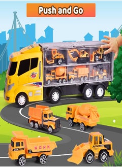 FUN LITTLE TOYS 12 in 1 Construction Trucks Toy Cars for Toddlers, Mini Cars in Carrier Truck Car Carrier Toy with Light and Sound - pzsku/ZF030FE90E54DB205C551Z/45/_/1686135233/af26011c-605a-4163-b234-6ca93d72796f