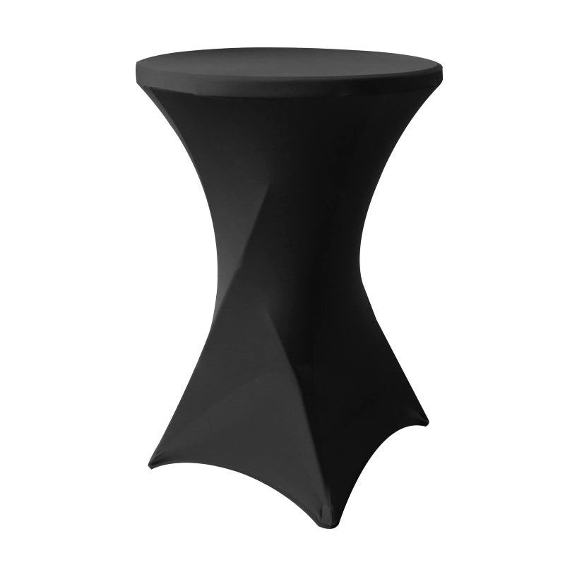 SUNTQ Cocktail Table Cover 32x43 Black Spandex Fitted Cocktail Table Tablecloth Stretch Round Highboy Table Cloth for PartiesBirthdayVendorsOutdoor EventsBanquetTradeshows