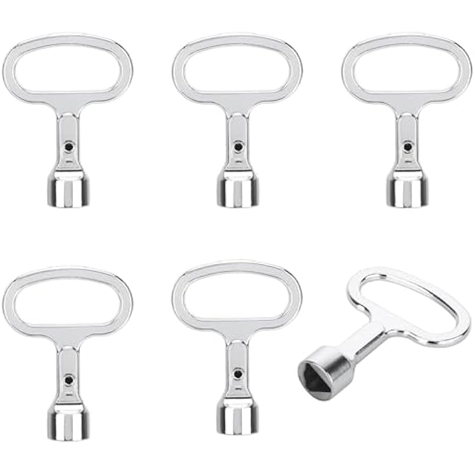 PACK OF 6 TRIANGULAR KEYS, 3-SIDED KEY, 10 MM BLEED KEY, TRIANGULAR KEY WHEELIE BIN FOR RADIATOR, WHEELIE BIN, ELECTRIC BOX, WATER ELECTRICITY METER, BOX, TAP KEY, ELEVATOR KEY - Image 1