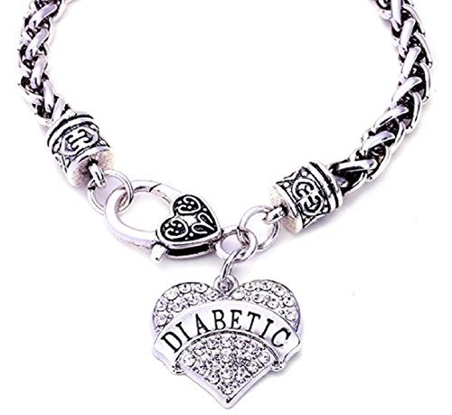JGFinds Diabetic Awareness Alert Charm Women's Jewelry Bracelet, 7.5 Inch Silver Tone with Medical Love Heart Stating Diabetic, Lead and Nickel Free Bracelet - Image 3