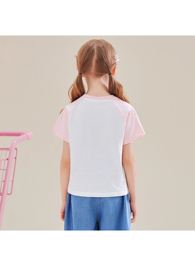 هالو كيتي الفتيات الصيف مرحبا كيتي تي شيرت جديد الكرتون الطباعة 100% القطن قصيرة الأكمام تي شيرت - Image 4