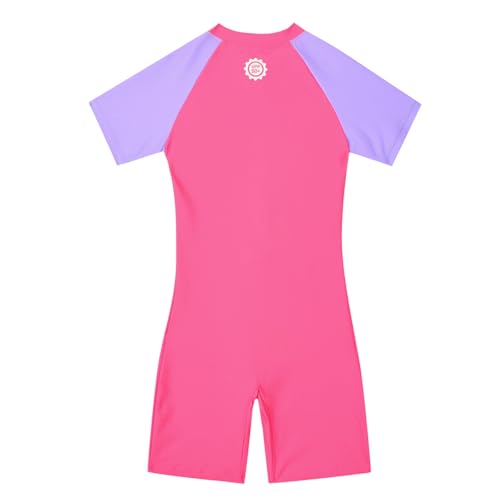 karrack Girls One Piece Swimsuit Kid Swimsuit Girls Water Sport Swimsuit UPF 50+ Sun Protection Bathing Suits Pink Flower - Image 2