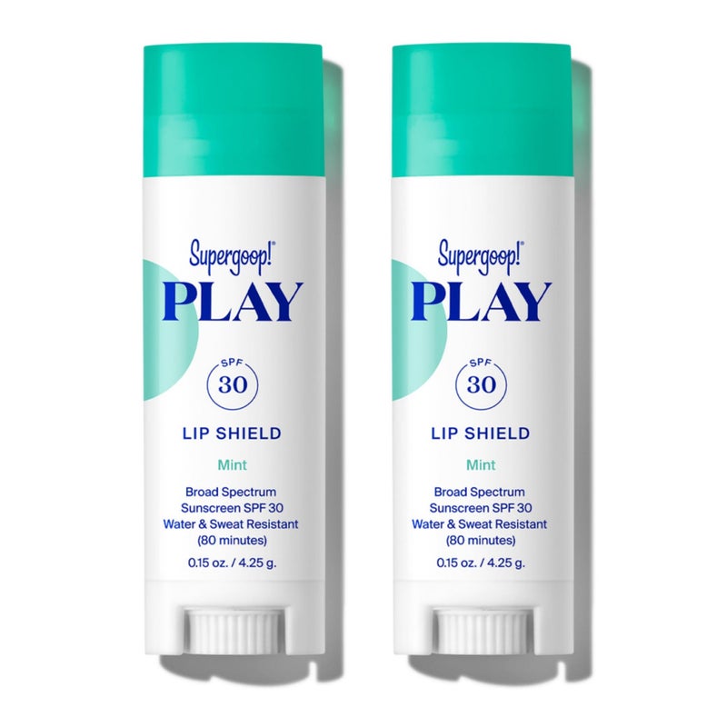 Supergoop! PLAY Lip Shield SPF 30 with Mint - Pack of 2 - Moisturizing Lip Balm for Dry Cracked Lips - Broad Spectrum UV Protection - Image 1