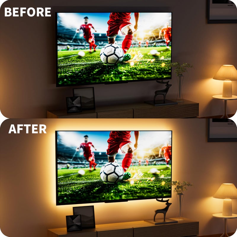 PAUTIX LED Strip Light 5V USB 6.56ft/2m 2700K, 640LEDs 1200lm Dimmable COB LED Strip Light Warm White CRI90+ USB TV Backlight,Flexible Under Cabinet Tape Light for Bedroom,Kitchen,Home DIY Lighting - Image 2