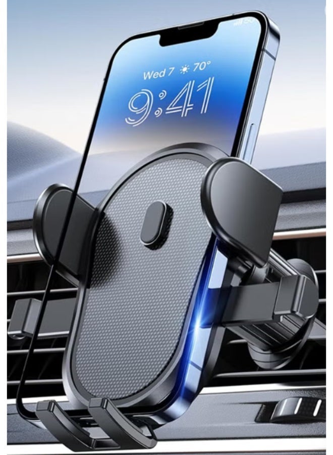 YZMA GLOBAL Car Phone Mount with Strong Steel Hook, Universal Cell Phone Holder, Compatible with iPhone, Android and All Smartphones, Black - Image 1