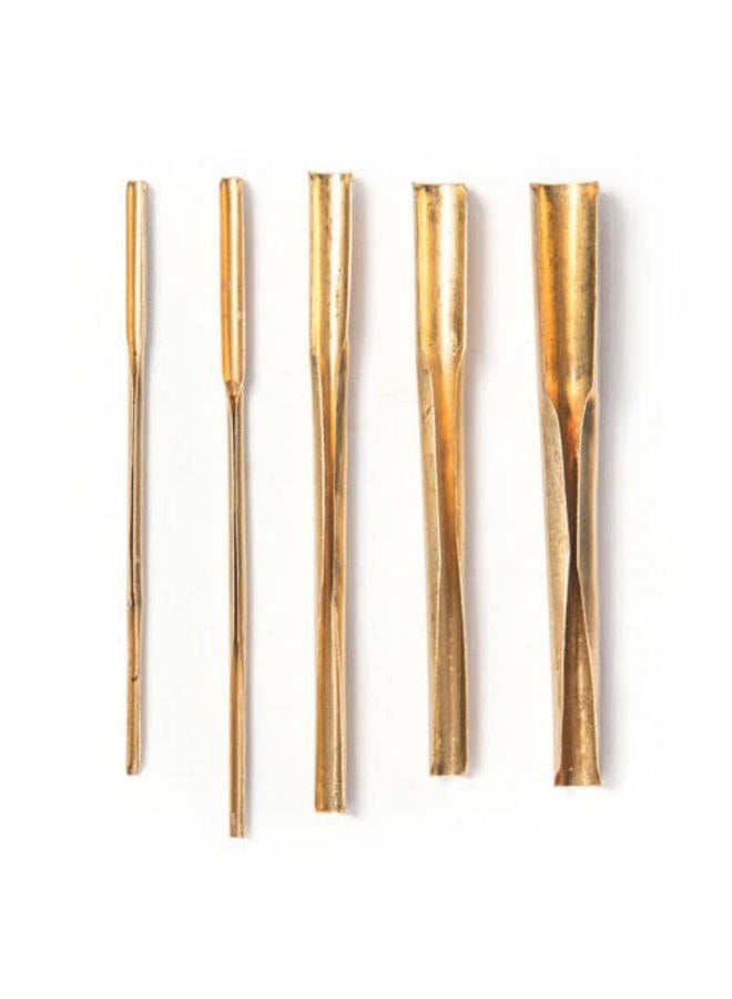 TEAMWILL 5Pcs Brass Clay Hole Cutter Pottery Ceramic Punch Tools Slotting Sculpting Set - Image 1