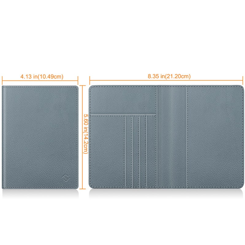 Fintie Fintie Passport Holder, Slim Travel Wallet RFID Blocking Card Case Cover Passport Cover Protector Essentials with Credit Card Slots for Women/Men, Cloudy Blue  - Image 4