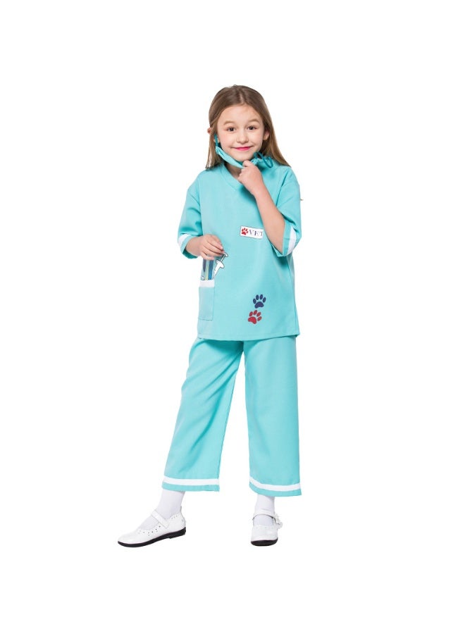 NIBEMINENT Children's Day veterinary performance costumes and children's doctor career experience game costumes - Image 1