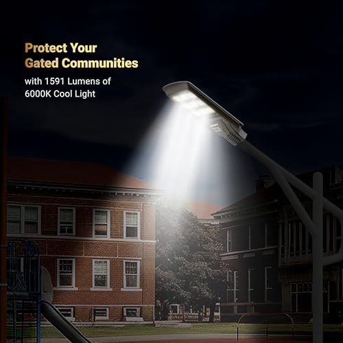 Dylect® Luxe Solar Street Light –300W with 110° Wide Beam Angle for Garden, Home, Parking & Pathway | 12Hr Runtime with Microwave Motion Sensor & Remote Control| 6000K Cool White, PC Built (w/o Rod) - Image 2