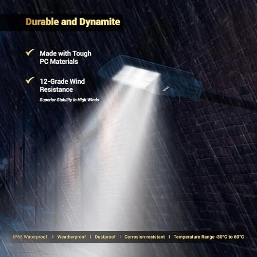 Dylect® Luxe Solar Street Light –300W with 110° Wide Beam Angle for Garden, Home, Parking & Pathway | 12Hr Runtime with Microwave Motion Sensor & Remote Control| 6000K Cool White, PC Built (w/o Rod) - Image 3