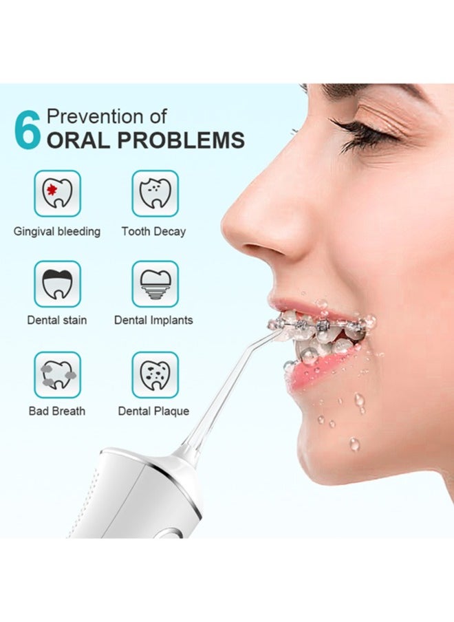 Chixing - Portable Dental Water Flosser for Teeth Cleaning, Oral Irrigator with 4 Modes, 5 Scalable Jet Nozzles, IPX7 Water Resistance, 300ML Capacity - Image 1