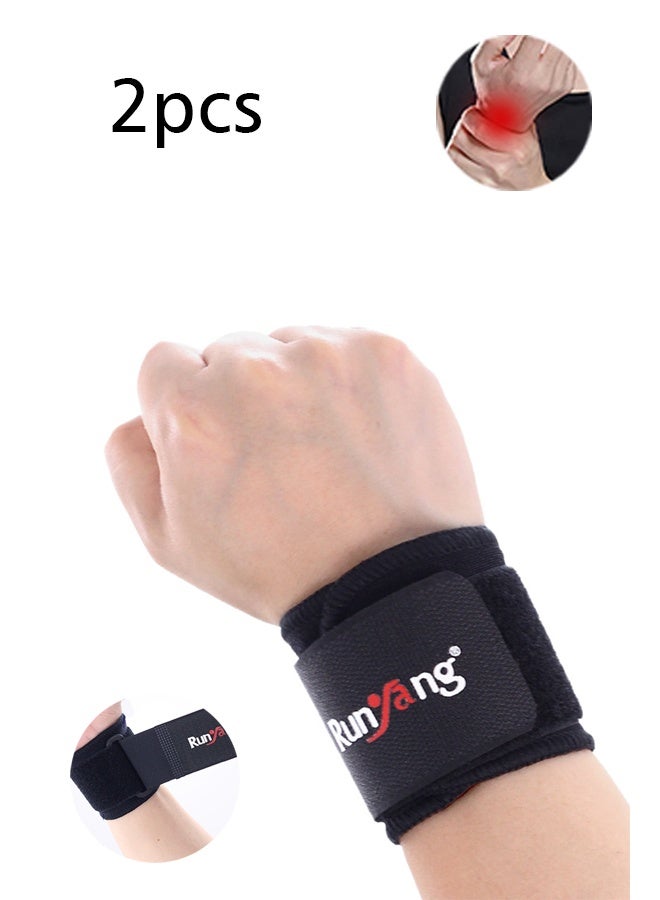 Runyang 2 PCS Wrist Compression Strap, Wrist Brace Wrist Wraps for Fitness, Weight Lifting, Tendonitis, Carpal Tunnel Arthritis, Pain Relief, Great Support for Men Women, Adjustable - Image 1