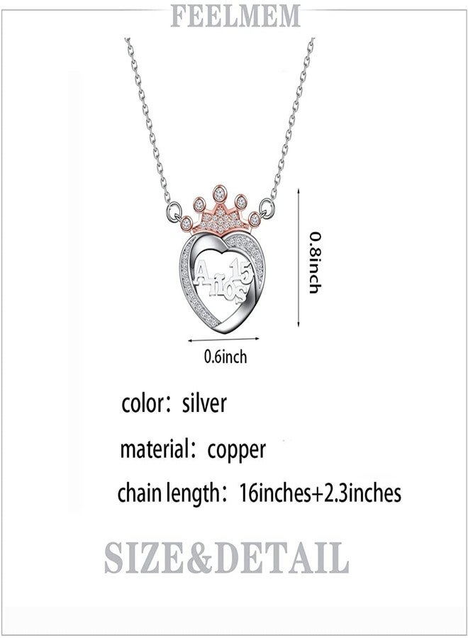 FEELMEM 15 Year Old Gift 15 Anos Quinceanera Necklace Sweet 15 Jewelry Quinceanera Gift 15th Birthday Gift (15 Anos Necklace) - Image 2