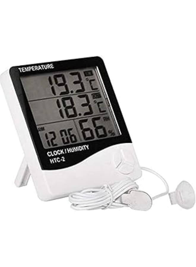 Digital LCD Thermometer Hygrometer Electronic Temperature Humidity Meter Weather Station Indoor Outdoor Tester Alarm Clock