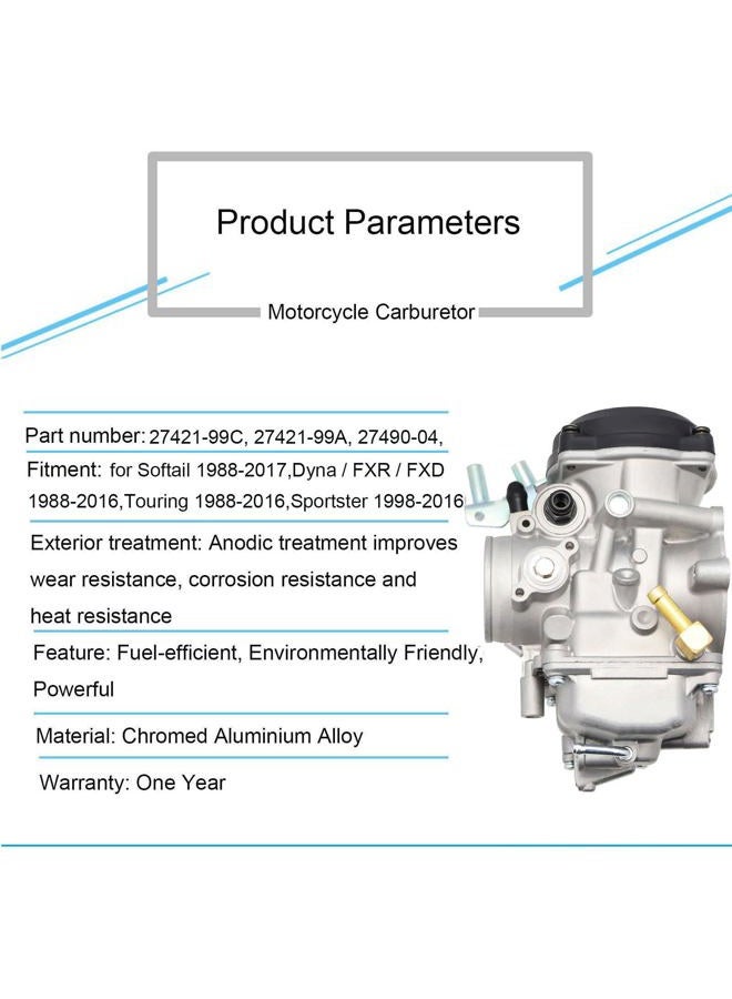 Czsmbt Carburetor Replacement for Dyna Electra Glide Fatboy Softail Sportster 1200 XLH1200 Sportster 883 XL883 XLH883 27490-04 CV40 CV 40mm Tuned Performance with new spark plug - Image 4