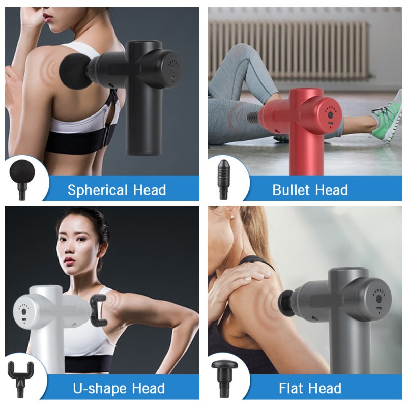 Portable Massage Tool: 6 Speeds 4 Massage Heads, Long Battery Life - Deep Muscle Relief Mini Massage Device for Sports Fitness Groups, Office Workers, Elderly - Image 3