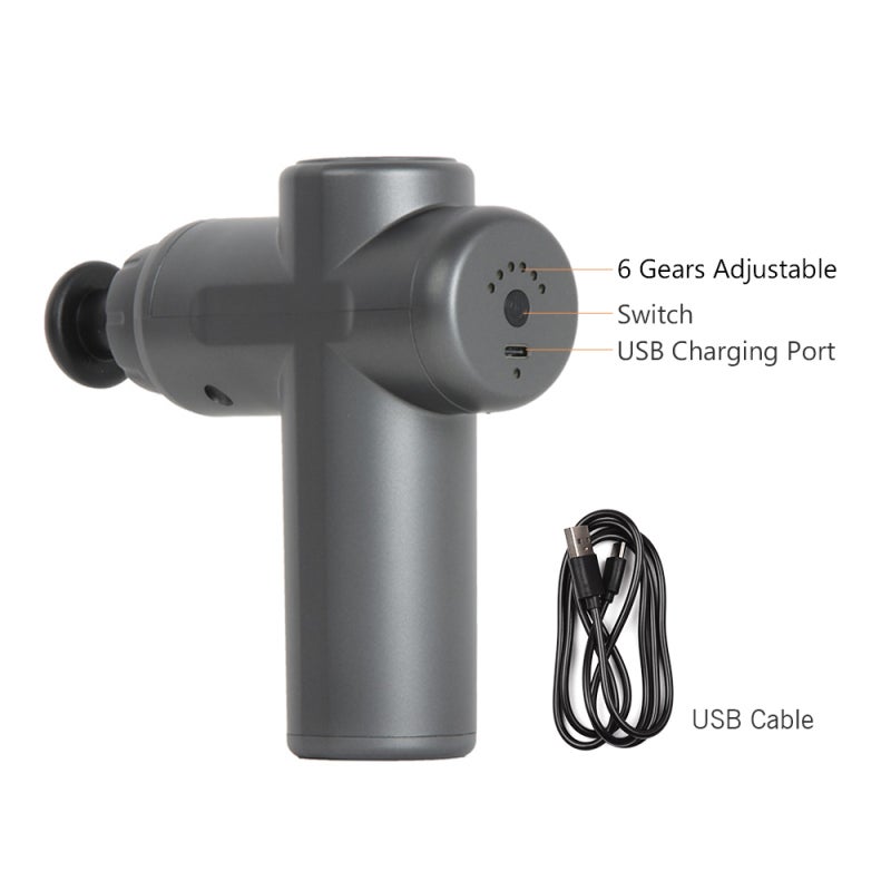 Portable Massage Tool: 6 Speeds 4 Massage Heads, Long Battery Life - Deep Muscle Relief Mini Massage Device for Sports Fitness Groups, Office Workers, Elderly - Image 5