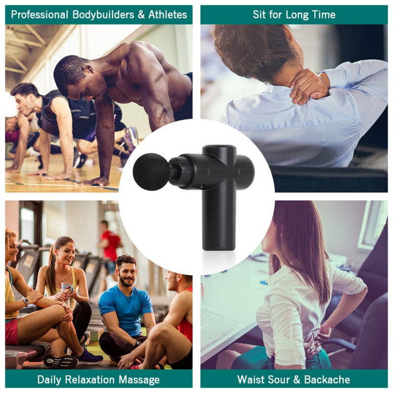 Portable Massage Tool: 6 Speeds 4 Massage Heads, Long Battery Life - Deep Muscle Relief Mini Massage Device for Sports Fitness Groups, Office Workers, Elderly - Image 4