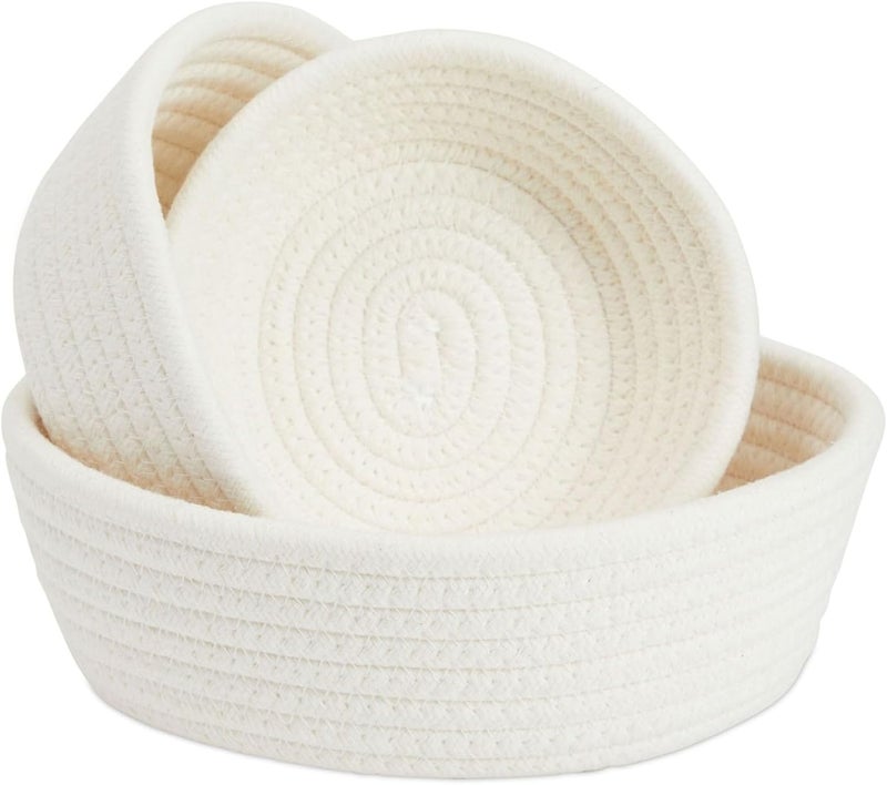 Juvale 3-Piece Cotton Rope Storage Basket Set - Image 1
