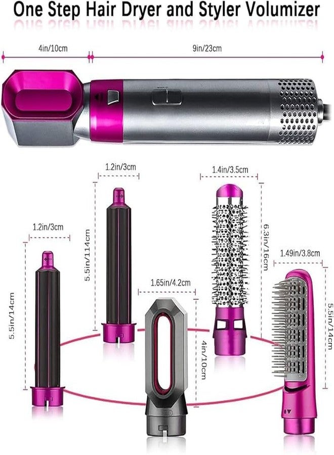 Drumstone 𝟏𝟓 𝐘𝐞𝐚𝐫𝐬 𝐖𝐚𝐫𝐫𝐚𝐧𝐭𝐲 5 in 1 Pro Hair Styler, Hot Air Brush, Negative Ion Comb for Straightening,Curling Appliances with 5 Interchangeable Brushes Best Styler for Women - Image 4