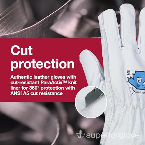 Superior Glove Endura Pro Cut Resistant Leather Safety Work Gloves for Men & Women with Heat and Arc Flash Protection – 378GKTFG Small (Pack of 1 Pair) - Image 2