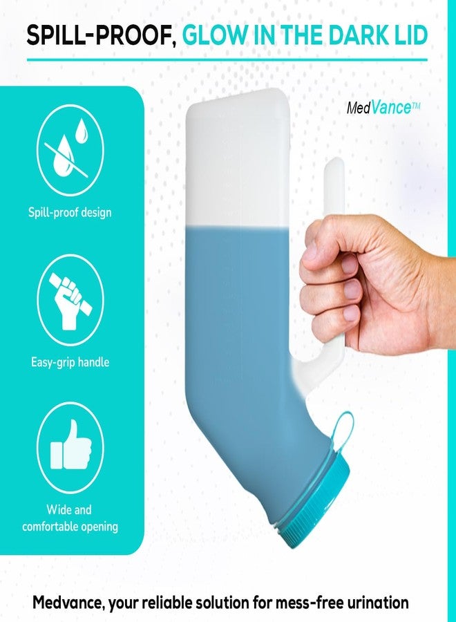 MedVance 1000ml Premium Portable Urinal for Men, Spill Proof Mens Urinal Bottle for Seniors, Urine Bottles for Men, Travel & Car Urinals, Bedside & Nighttime Use, Truck Driver Essentials, (2 Pack) - Image 4