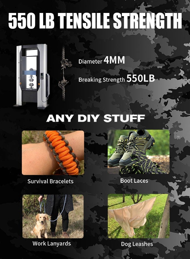 31 م حبل حبل حبل باراكورد بقطر 4 مم قطره 4 مم مظلة خيمة تخييم أو منزلية أسود - Image 2