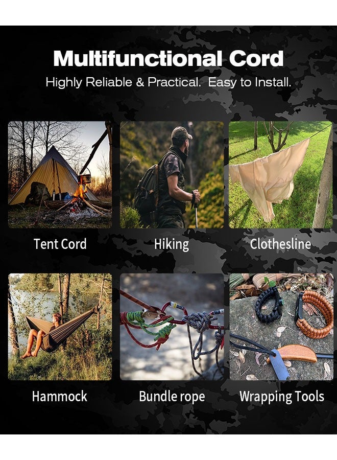 31 م حبل حبل حبل باراكورد بقطر 4 مم قطره 4 مم مظلة خيمة تخييم أو منزلية أسود - Image 3