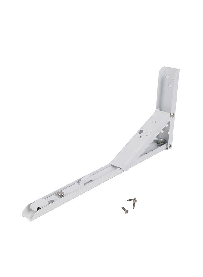 LAWAZIM Bracket - 20x11.5cm White - Heavy Duty Space-Saving One-Touch Adjustable Foldable Wall Shelf Bracket for Wall-Mounted Storage, DIY, Utility Room, Kitchen, Garage, and RV Shelving Solutions  - Image 2