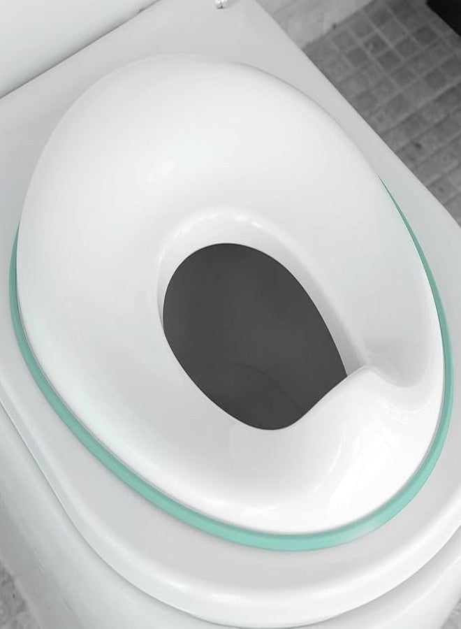 SORATH Baby Toilet Training Seat with Anti-Slip Base | Soft Smooth Surface & Splash Guard | Secure Fit Portable Potty Trainer Seat for Toddlers, Boys & Girls (Green) - Image 1