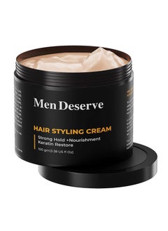 Men Deserve Hair Styling Cream 100g Provides Strong Hold And Nourishment Paraben Sulphate Free Non Greasy Hair Cream For Men With Coconut Oil Keratin Hair Cream For Dry And Frizzy Hair