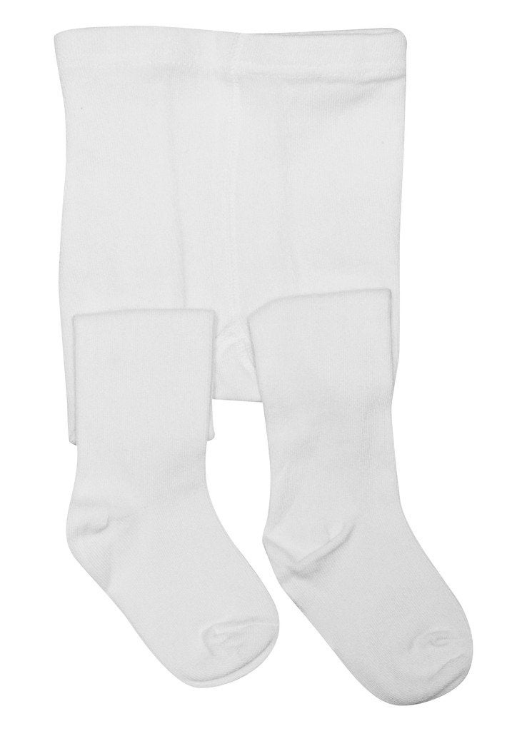 BEAR MUM Baby Girls' Seamless Organic Cotton Tights White 0-6Month - Image 1