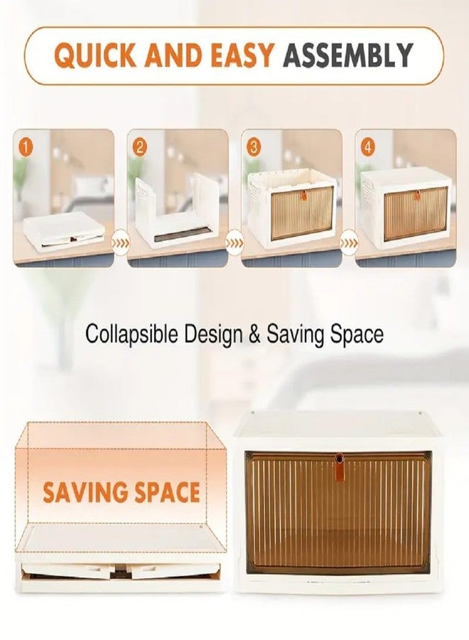 YASONIC 𝟮 𝗧𝗶𝗲𝗿 Foldable Plastic Rack for Storage/Kitchen Cupboard/Versatile and Sturdy Wardrobe for Clothes/Multipurpose Storage Organizer/Closet for Bedroom/Living Room/Laundry Room (Beige) - Image 5