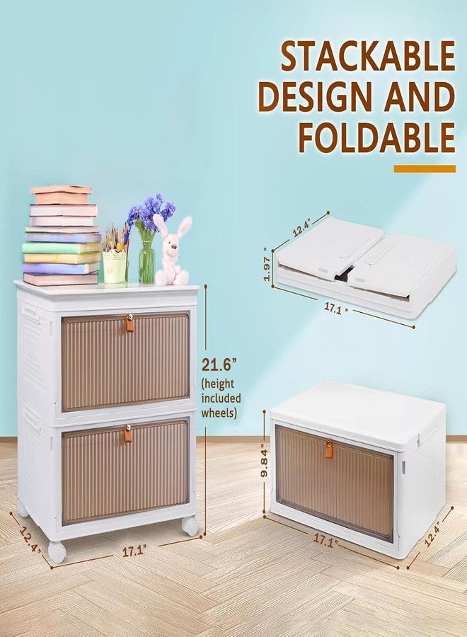 YASONIC 𝟮 𝗧𝗶𝗲𝗿 Foldable Plastic Rack for Storage/Kitchen Cupboard/Versatile and Sturdy Wardrobe for Clothes/Multipurpose Storage Organizer/Closet for Bedroom/Living Room/Laundry Room (Beige) - Image 2