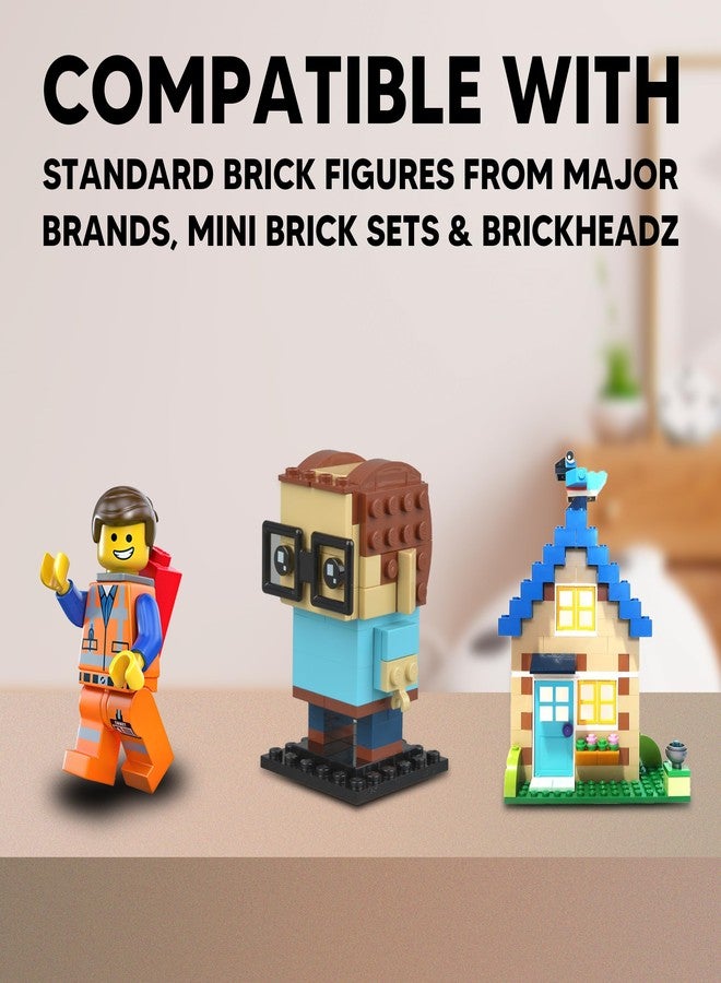 Tapeera 3-Pack Minifigure Display Shelves Compatible with LEGO, Acrylic Floating Shelf with Baseplate Studs, Building Bricks Wall Mount Organizer for Kids Room (White, Floating Shelves) - Image 4
