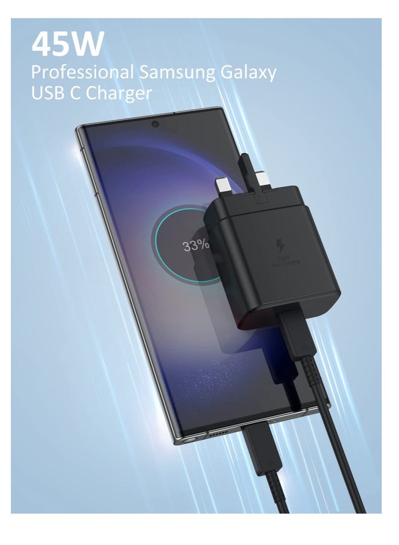 general 45W USB C Charger,Super Fast Charger for Samsung Galaxy S24 Ultra/S23+/S23/S22 Ultra/S21/S20/S20 Ultra/Note 20/Z Fold 6/Flip6/Tab S10+/S10 Ultra/S9+/S8/S7 /, PPS Charger 3.0 USB C Plug with 1.2M Typ - Image 5
