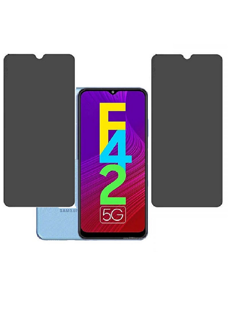 Super 2 Pieces Tempered Glass Screen Protector Anti-Spy Privacy Designed For Samsung Galaxy F42 Full Screen Coverage And Bubble Free - Image 1