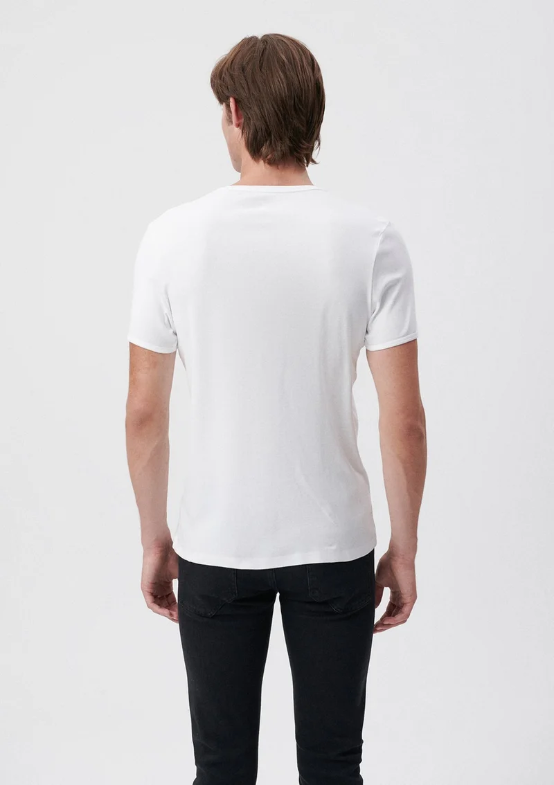 مافي Blue Men's White Basic T-Shirt 063747-620